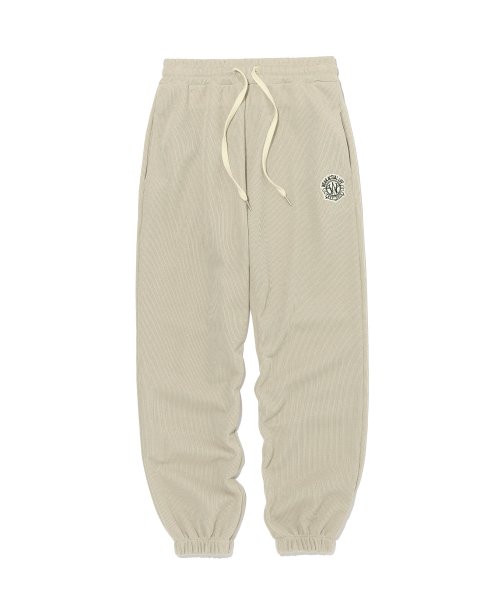 Circular meshed jogger pants - BEIGE