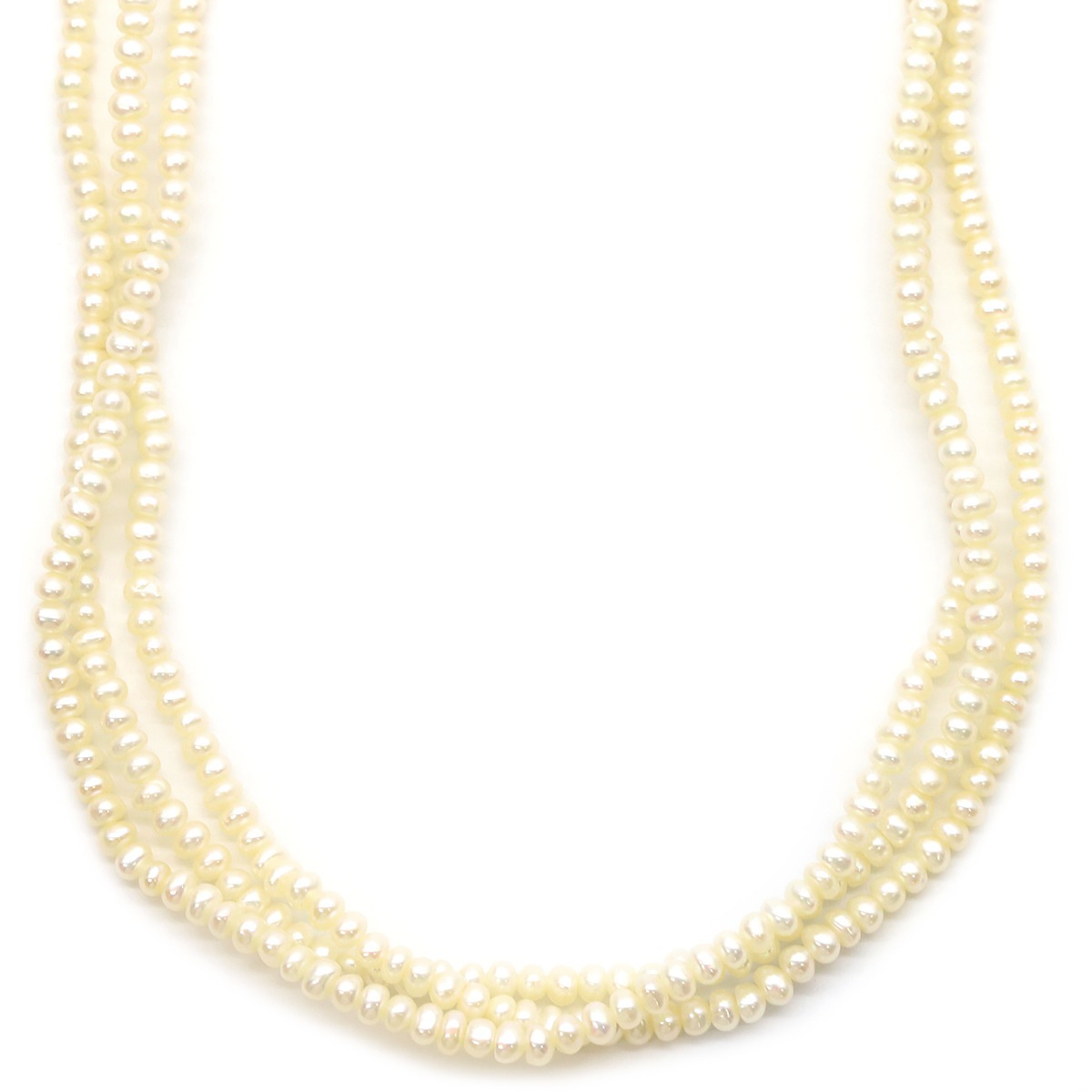 ネックレス 3連 パール シルバー パール シルバー 小粒 【中古】