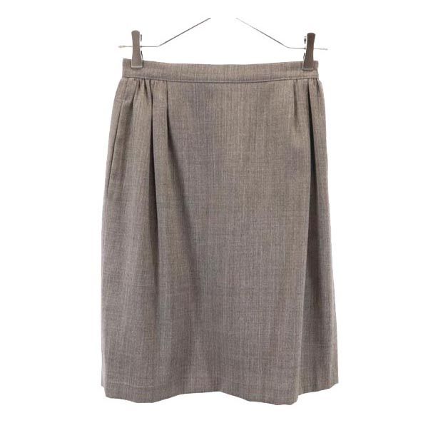 日本製 ミニ丈 ウール100％ スカート 40 グレー レディース