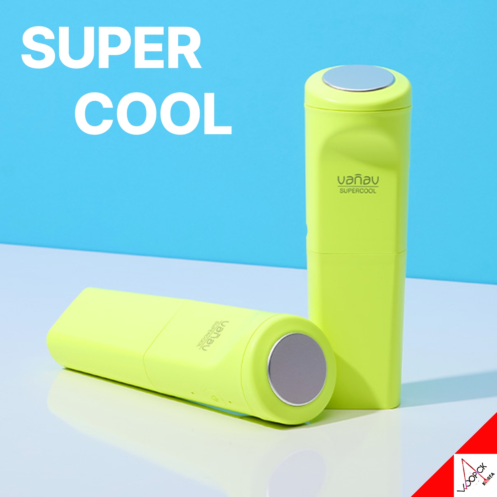 [韓国公式/新商品] バナブ スーパークール/クライオセラピー/ネオン イエロー カラー/熱くなった肌の鎮静/大型ヘッド/急速冷却/筋肉/皮膚鎮静/毛穴/光彩/弾力ケア/旅行/運動/美容器/美顔器