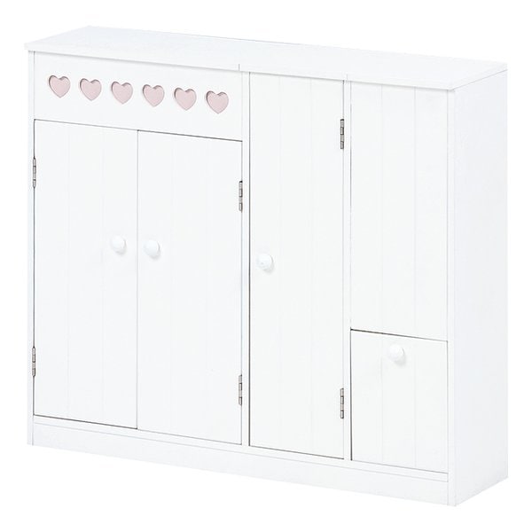 トイレ収納ラック ホワイト ハート柄 幅60cm MTR-6112WH
