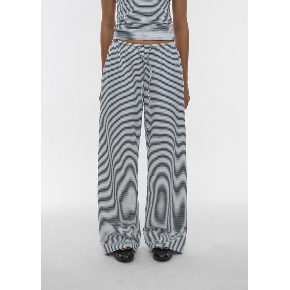 ブラックアップ [ニュースプリング] [B-ベーシック] ストライプワイドバンディングパンツ