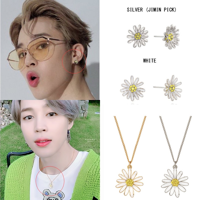 [BTS JIMIN ジミン着用] MINI DAISY POST EARRING &NECKLACE
