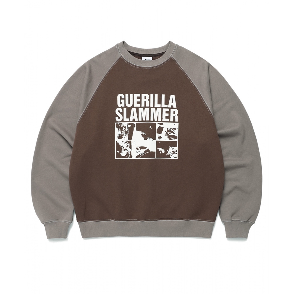 CAVISH ゲリラ スラマーズ ラグラン スウェットシャツ ブラウン(CV2DFUM445A)