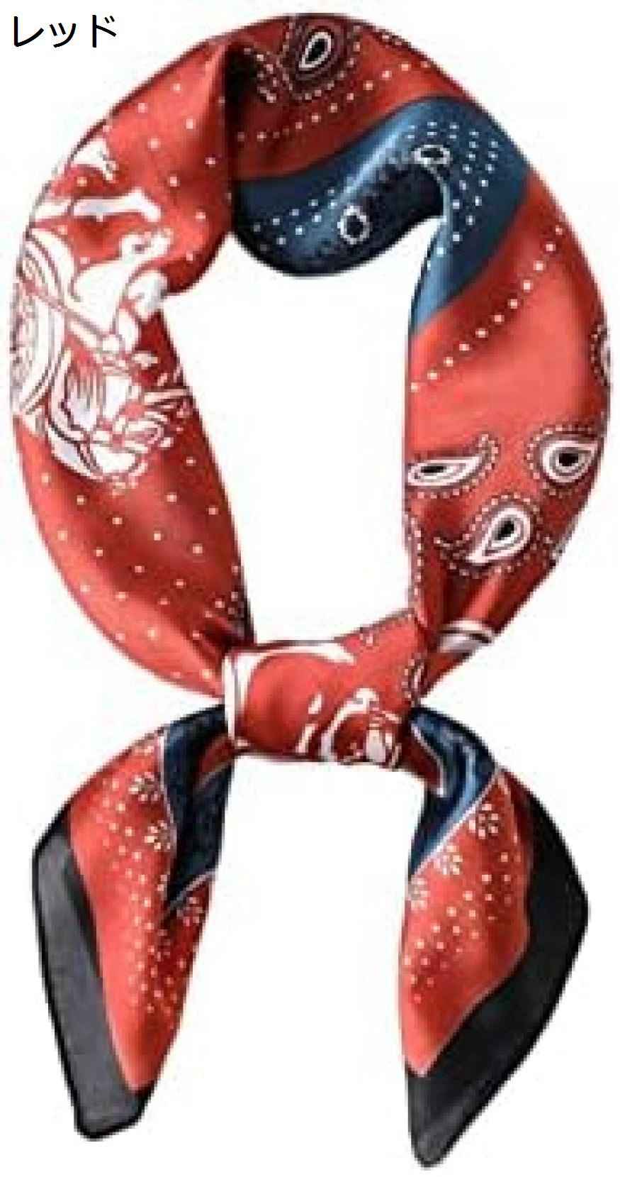 【20%OFFクーポン～】スカーフ 風 正方形 70*70cm 馬 オレンジ おしゃれ 手巻き仕上げ ネッカチーフ ヘッドバンド 髪飾り バッグバンド 小物 通勤 UVケア 春秋 贈り物 レディーズ