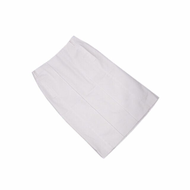 スカート ミモレ丈 タイトシルエット 40サイズ ホワイト 中古