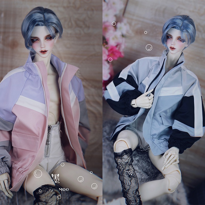 BJD人形用衣装 ジャケット コート ピンク/ブルー 色合わせ MSD/SD/70cmサイズドール用