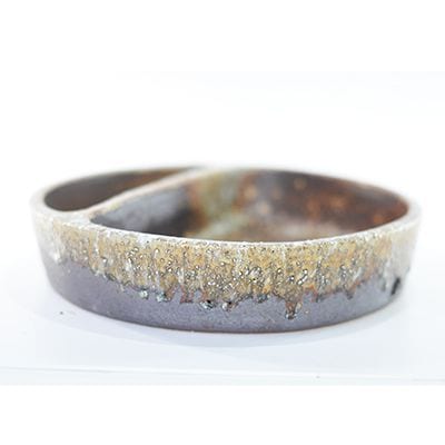 盆栽 ミニビオトープ 鉢 水盤岩石丸ミニ　10号　幅31cm高7cm【自然 水辺 水盤 水ばん 花器 水鉢 めだか 金魚 水生植物 陶器鉢 睡蓮鉢 池 ビオトープ】