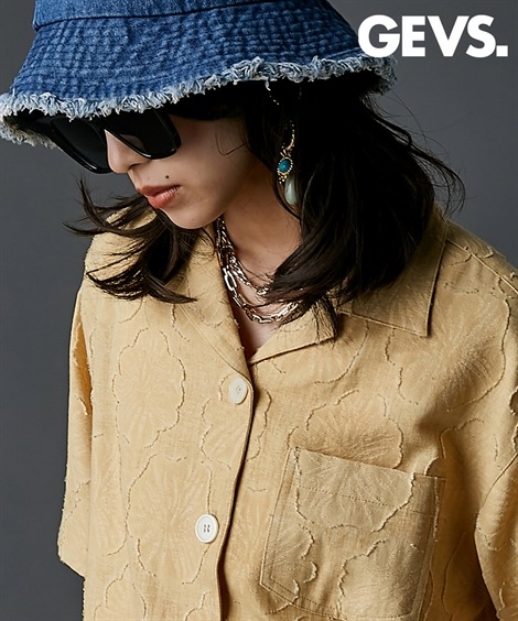 シャツ・ブラウス 綿麻シャツ 大きいサイズ有 GEVS.