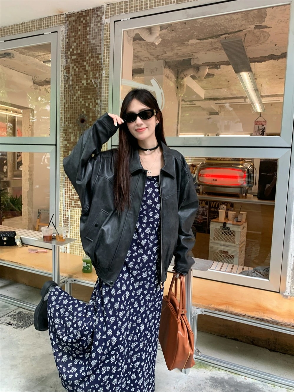 秋冬 長袖 ジャケット かわいい 韓国 スタンドネックショート アウター 羽織り合成レディースフェイクコーデカジュアルシルエットゆったりファッション系サイズ 色っぽ 女っぽきれいめ大人 4,727円