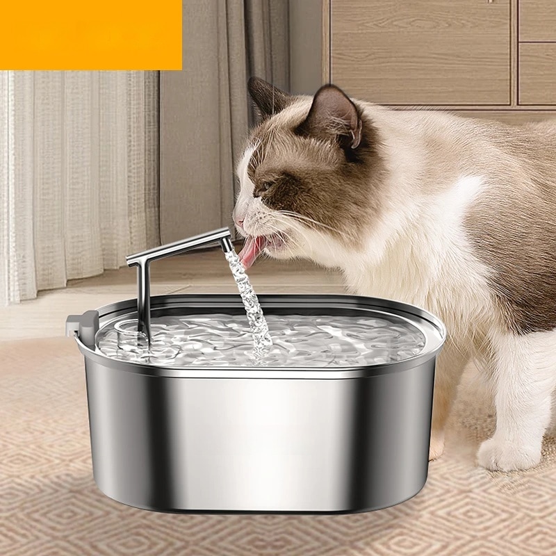ステンレス鋼の猫と犬の噴水,自動猫の酒飲み,ペットの水ディスペンサーアクセサリー