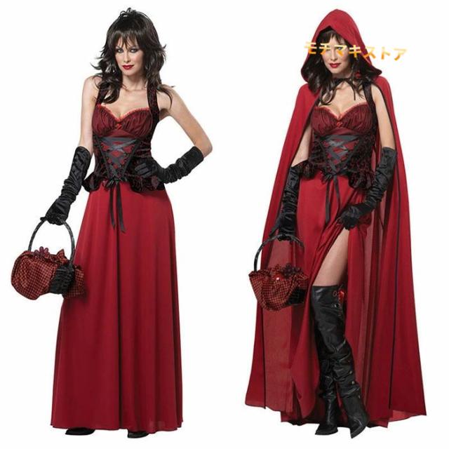 コスプレ衣装 ハロウイン クリスマス レディース ショール ワンピース 手袋 フード付き セクシー キャミワンピ コスプレ 仮装 女王 クイーン 魔女 巫女 ウィッチ 欧米風 女王様 変装 コスチュー