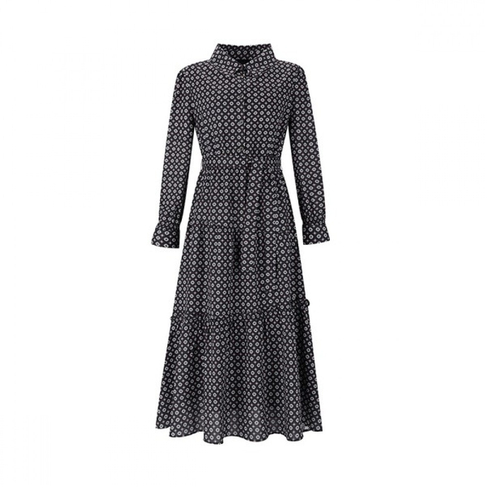 (ニューヨーク訪問) プリントカラーフリルワンピース (VZ3OP11)