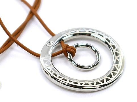 0503　CIONDOLO 1 POINT DIAMOND DOUBLE RINGS NECKRAC