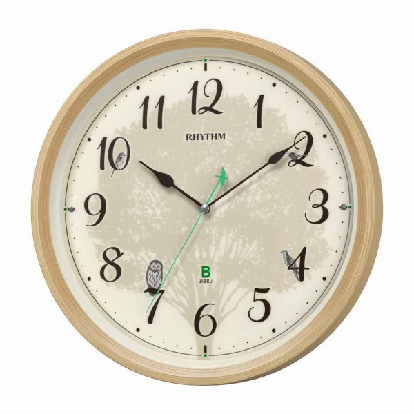 取寄品 正規品 RHYTHM リズム時計 8MN409SR06 報時時計 日本野鳥の会 四季の野鳥 報時掛時計409 アナログ表示 掛け時計