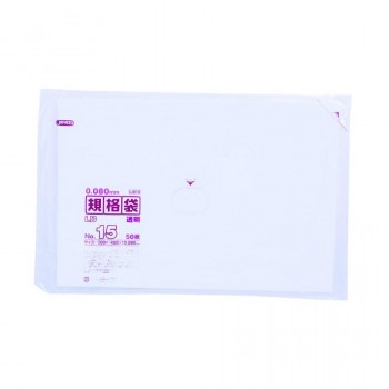 ジャパックス LD規格袋厚口 厚み0.080mm No.15 透明 50枚×10冊×2箱 L815