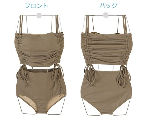 水着ラッシュガード水着セット水着 体型カバー セパレート ビキニ コーヒー かわいい 大人 セクシー 韓国風 女性用 ハイウエスト レディース バックシャン ブラウン