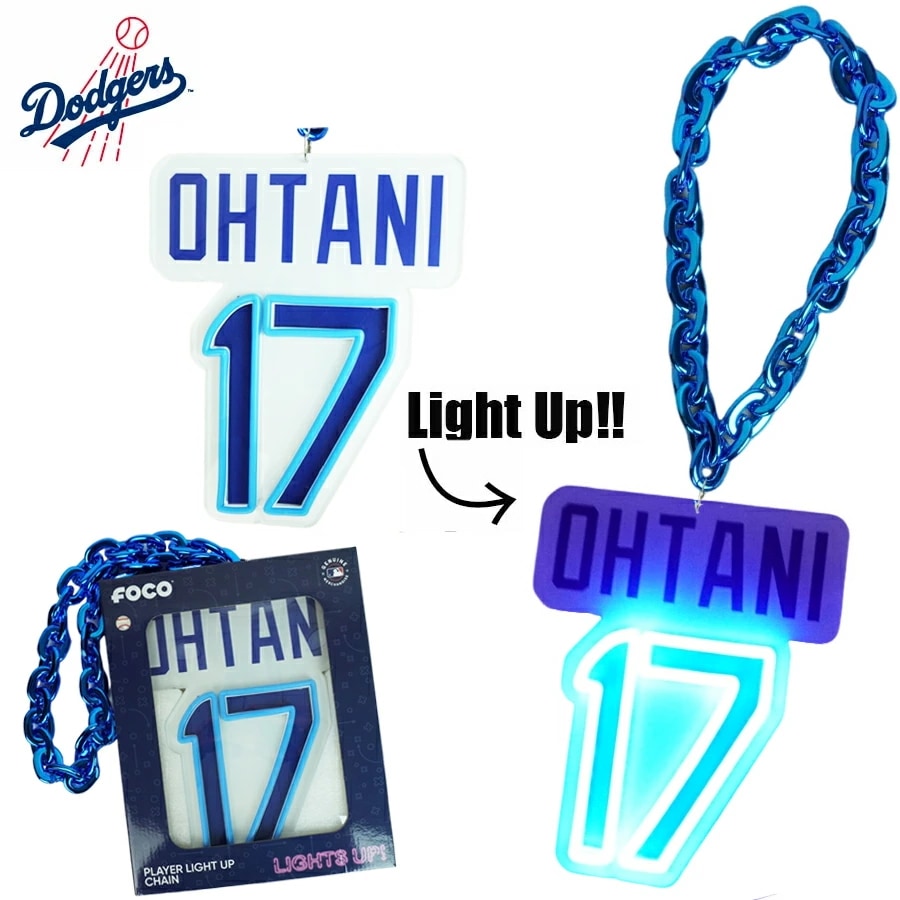 大谷翔平 インテリア 応援グッズFOCO MLB 公式アイテム ネオンライトチェーンネックレス NEON LIGHT CHAINLOS ANGELES DODGERS ドジャー