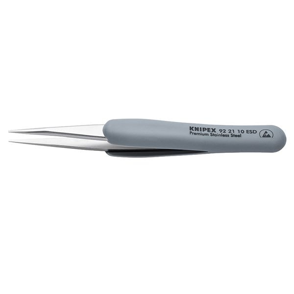 KNIPEX クニペックス ラバーグリップ付ピンセット サイズ123x15x18mm 9221-10ESD