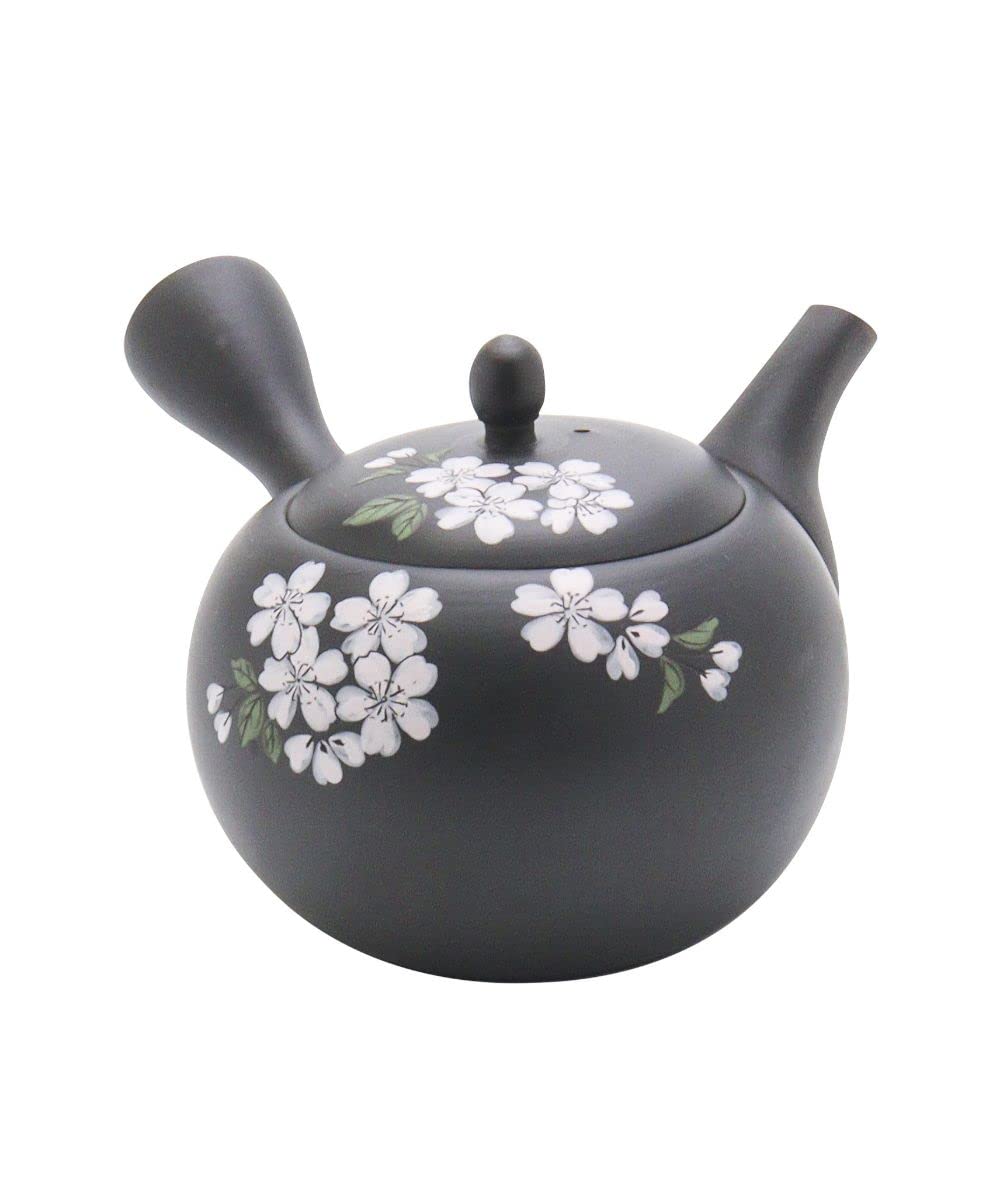 ヤマキイカイ 玉光黒泥丸型桜 急須 F327