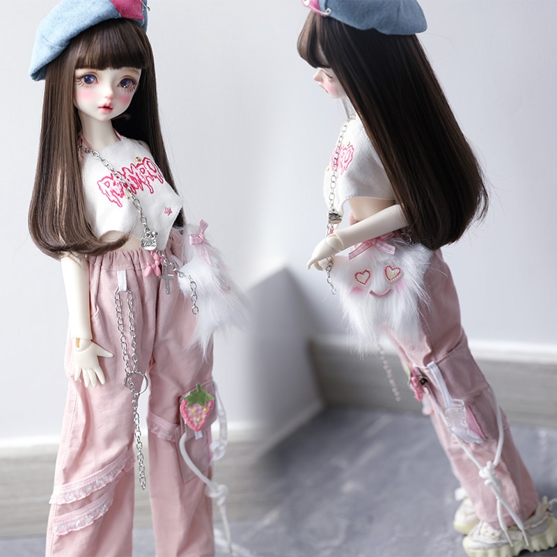 BJD 1/4 1/5 1/6 ドール 服 可愛い トップス パンツ 帽子 幼SD/MSD/MDD/kumakoサイズ球体関節人形用衣装セット