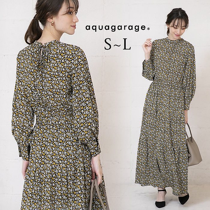 秋から春先まで使えるの花柄ティアードワンピース 5,255円