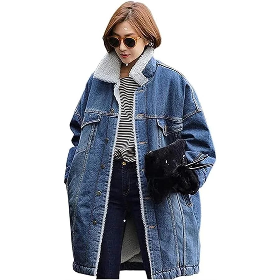 ゆったり アウター 裏ボア ロング 冬 レディース アウター デニムコート ブルゾン あったか デニムコート デニム ボアコート リバーシブル 秋冬 厚手