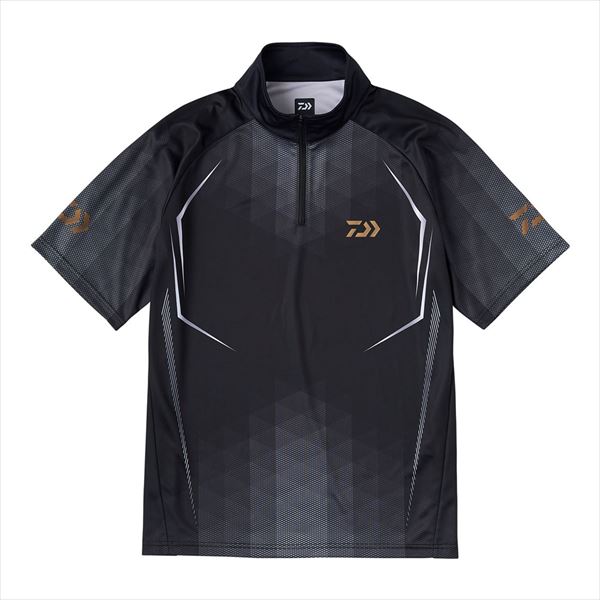 ダイワ ウェア DE-7625 ショートスリーブハーフジップシャツ ブラック 2XL