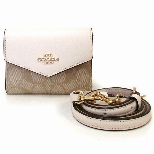 コーチ 財布 COACH アウトレット シグネチャー ミニ エンベロープ ウォレット 肩掛け ミニ財布 ショルダーバッグ CU172 IMDQC