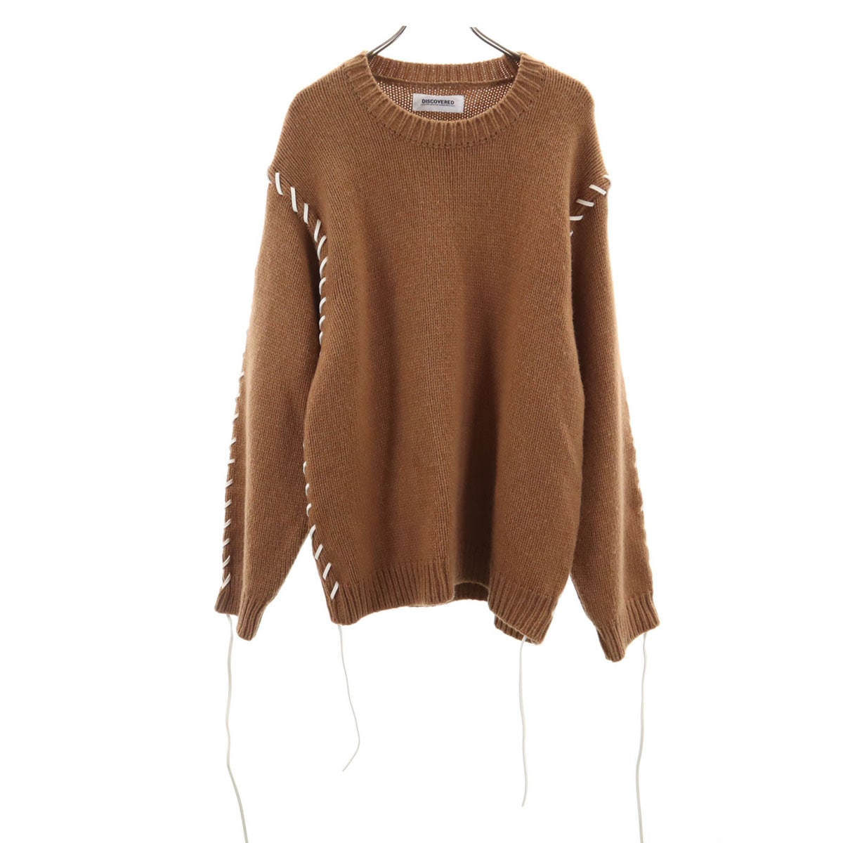 23AW 日本製 長袖 レザールーピング セーター 3 ブラウン ニット メンズ 古着