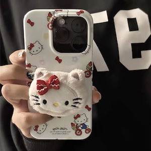 かわいい キティ iphoneケース キティちゃん iphone15ケース iphone14ケース iPhone13/12/11 ケース PRO スマホケース スマホグリップ 韓国