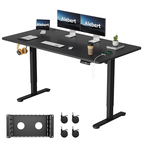 電動昇降デスク 幅140×奥行70cm USB充電・収納付き