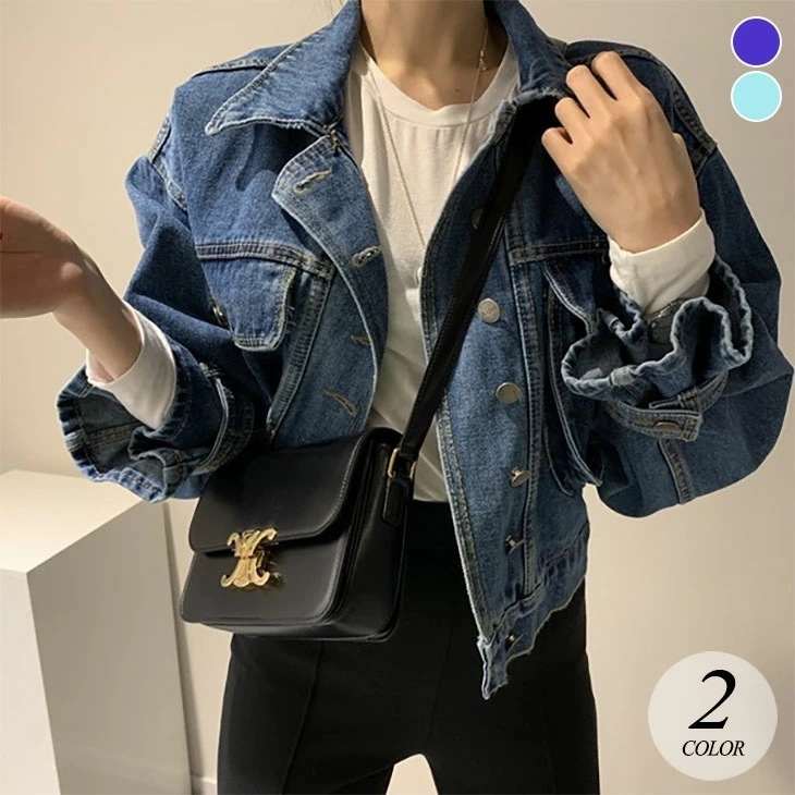 【2025新作 急速出荷】デニムジャケット Gジャン レディース アウター ジャケット デニム ビッグシルエット ドロップショルダー ジージャン ワンウォッシュ