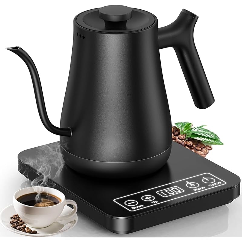 【即納】電気ケトル 温度調節 0.8L コーヒーケトル 1000W 急速沸騰 4時間保温機能/温度調節 1℃単位 40℃~100℃/空焚き防止/自動オフ ドリップケトル コーヒー お茶 粉乳 引越し