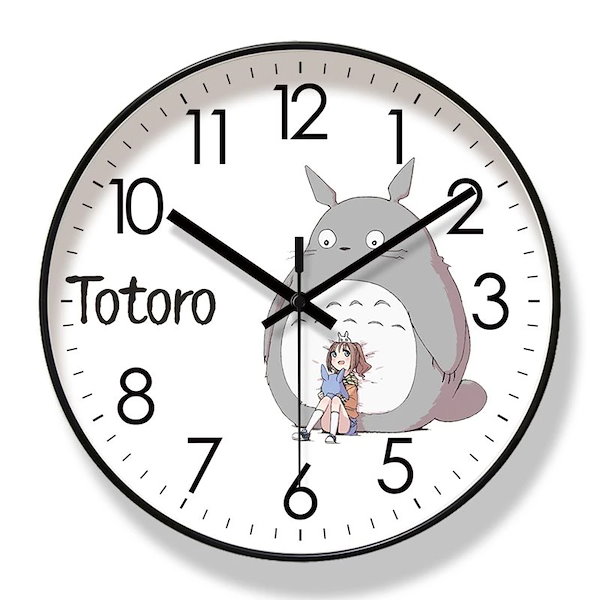 Qoo10] トトロ時計掛け時計客間静音時計壁掛け漫画