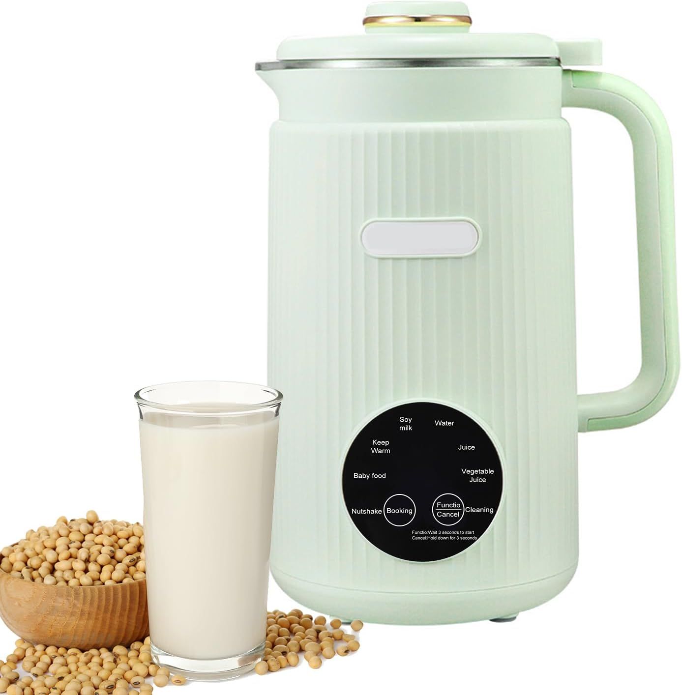 豆乳メーカー 8つ機能 完全豆乳メーカー 豆乳機 豆乳マシーン 電動ブレンダー 残り物がごちそうに 304ステンレス10葉刃 豆・米・ナッツ・果物・野菜 残滓がない 静音