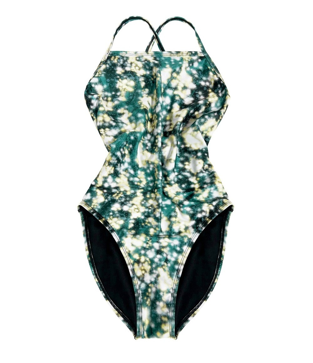 女子 室内講習 水着 シグネチャークリスマスキャロルグリーン- ポイントエディション