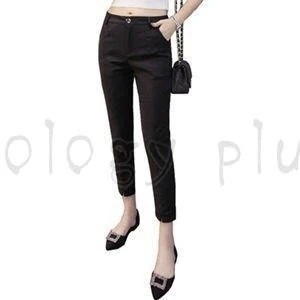 テーパードパンツ スラックス レディース 9分丈 7分丈 無地 着痩せ 細身 小さいサイズ 低身長向