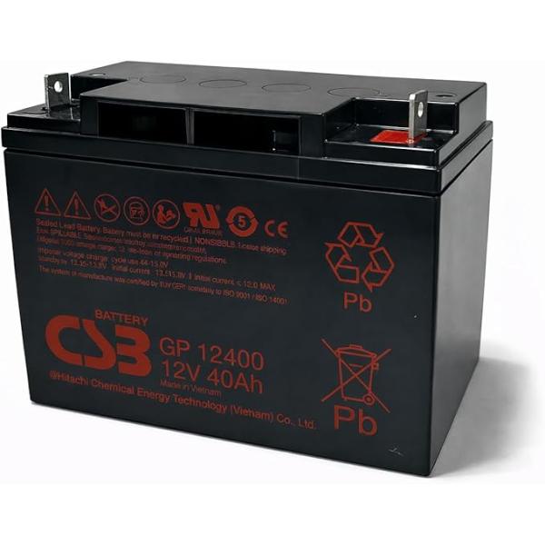 G&Yu GP12400 B2端子 小型制御弁式鉛蓄電池 12V 40Ah 密閉型 VRLA UPS・無停電電源装置 通信設備 防災設備 制御盤電源