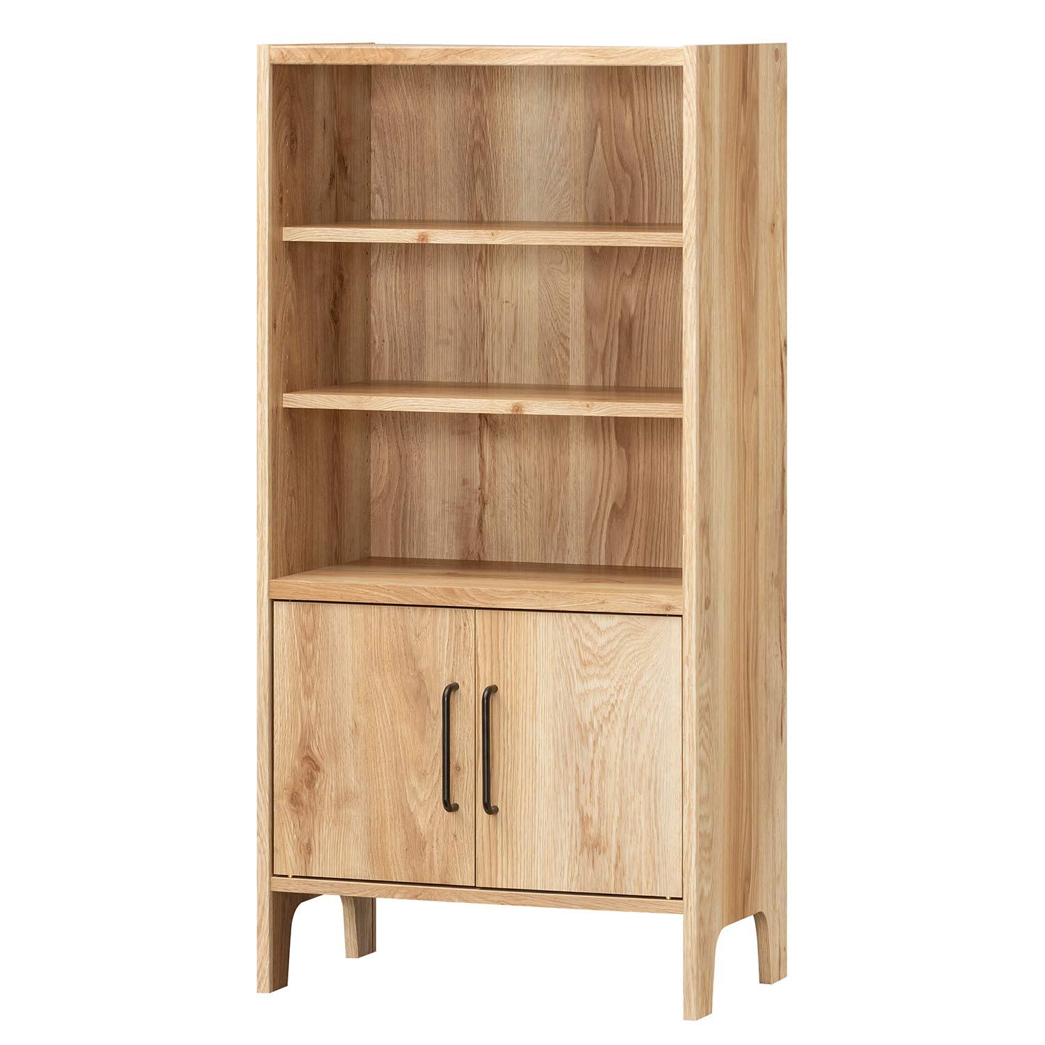 白井産業 明るいカフェを思わせるナチュラル ビンテージスタイル 北欧カジュアル おしゃれな扉付きラック シェルフ 本棚 ナチュラルブラウン 幅58.1 高さ119.1 奥行35.6cm VTL-126