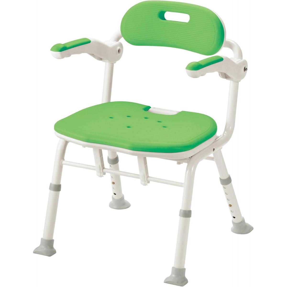 アロン化成 安寿 折りたたみシャワーベンチ ISフィット グリーン 536-108 介護 介助 介護用 風呂椅子 風呂イス シャワー 椅子