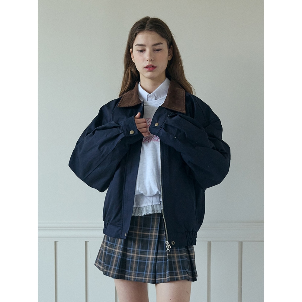 ピンクパイナップルファーミーコットンボンバージャケットネイビー