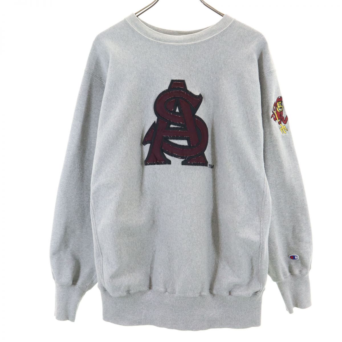 チャンピオン リバースウィーブ 90s オールド 刺繍タグ 長袖 スウェット トレーナー XL グレー Champion REVERSE WEAVE 裏起毛 メンズ