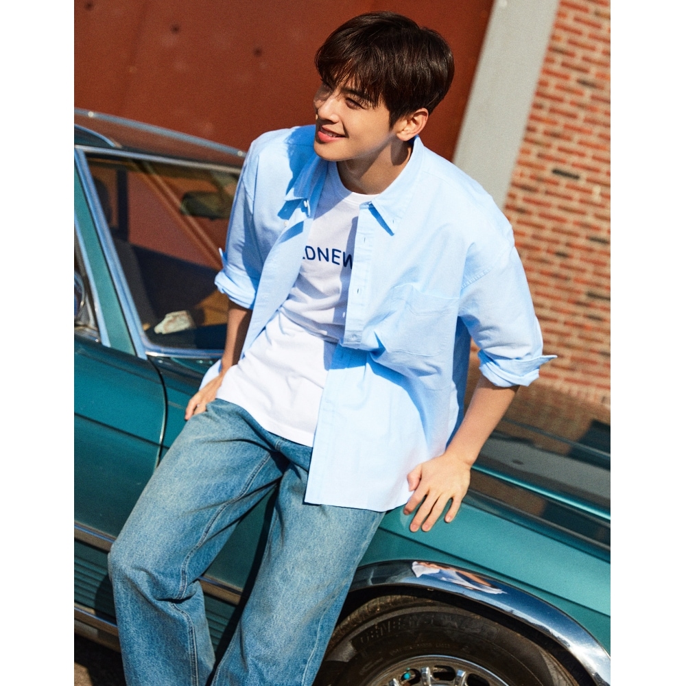 GIORDANO 043503オーバーフィットオックスフォードシャツ_10color