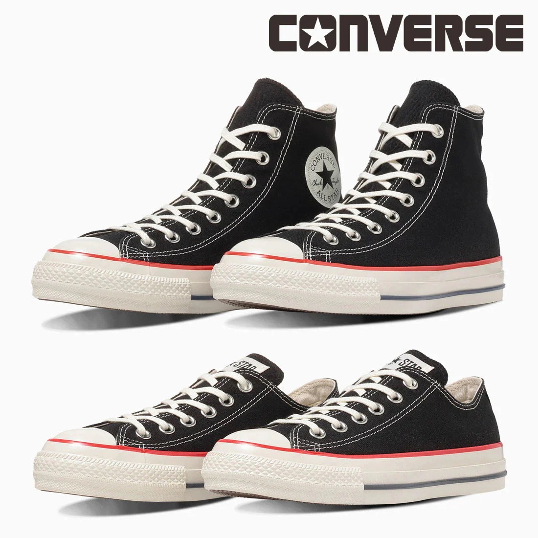 メンズ レディース スニーカー オールスター エイジド TC HI & OX ローカット ハイカット シンプル レトロ Y2K ブラック 黒