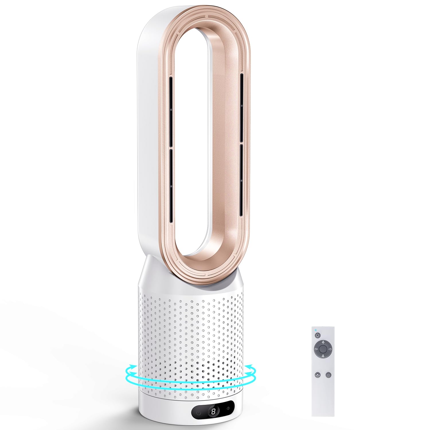 【2025新登場・冷暖兼用羽なし扇風機】SAMONIC タワーファン 冷風機 3段階暖風・10段階冷風切り替え 100自動首振り 強風＆微風＆静音モード 大風量 夏冬兼用 セラミックヒーター 電気フ