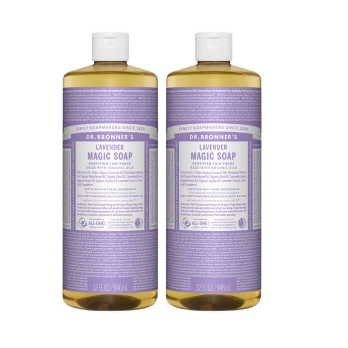 メガ割 Dr. Bronners マジックソープ 946ml ラベンダー 2本セット LA ボディソープ 顔 ボディ 洗浄 洗顔 ボディウォッシュ オーガニック コストコ 大容量 正規輸入品 まと
