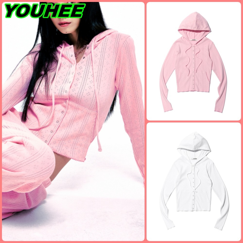 【YOUHEE】EYELET SNAP HOODIE