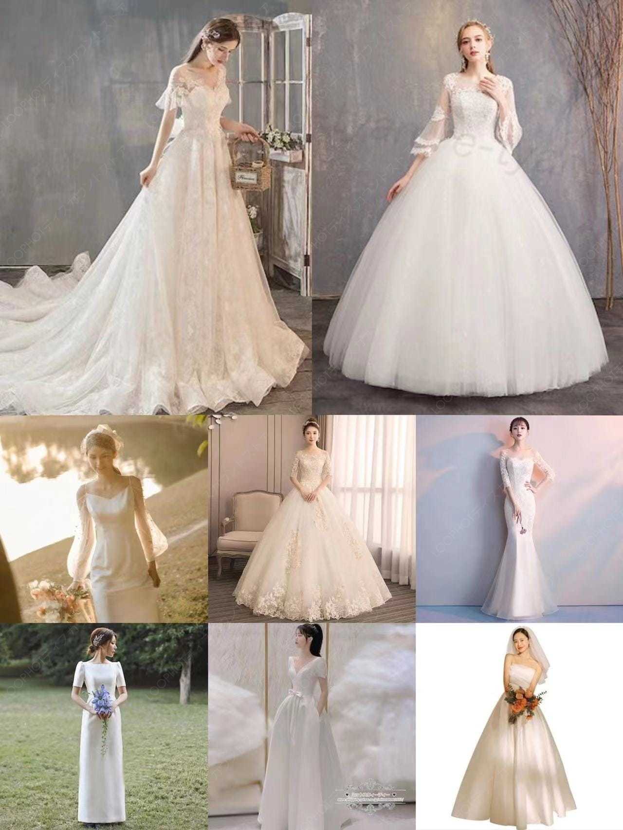 【品質改良型&新色追加】【本日限定】ウエディングドレス 長袖 白 二次会 結婚式ドレス パーティードレス 安い エンパイア フォトウエ-23