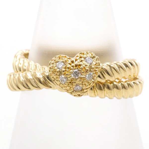 スタージュエリー K18YG リング 指輪 11号 ダイヤ 0.06 ジュエリー 中古